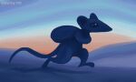  2021 5:3 ambiguous_gender anthro backpack bag dawn_(disambiguation) digital_drawing_(artwork) digital_media_(artwork) hi_res kekpafrany mammal mouse murid murine rodent signature silhouette solo walking 