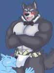  adastra adastra_(series) amicus_(adastra) anthro canid canine canis domestic_dog duo echo_project frankescobarx hi_res hybrid male male/male mammal muscular muscular_anthro muscular_male nipples pecs stripper thirsty video_games visual_novel 