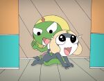  amphibian angry discipline duo happy keronian keroro looking_at_butt male male/male nelson88 on_lap open_mouth punishment sgt._frog side_butt spanked_butt spanking tamama 