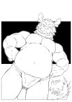  aledonrex anthro asian_clothing asian_mythology beard belly big_belly clothed clothing dragon east_asian_clothing east_asian_mythology eastern_dragon facial_hair fundoshi hi_res horn japanese_clothing kemono male mature_male monochrome morenatsu mythology obese overweight solo tappei_(morenatsu) topless underwear video_games visual_novel 