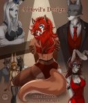  anthro biped canid canine canis chiralchimera clothing comic corset covering covering_self digital_media_(artwork) domestic_dog female fox fur hair hi_res lagomorph leporid lingerie male mammal panties rabbit red_hair shaded simple_background suit_and_tie topwear underwear white_body white_fur wolf 