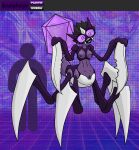  animal_humanoid anthro arthropod arthropod_humanoid bacteriophage_(organism) claws female hi_res humanoid insect insect_humanoid mantis mantis_humanoid monster_girl_(genre) purple_background purple_body rottentuttifrutti sharp_claws sharp_fangs sharp_teeth simple_background solo teeth virus_(organism) 