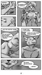  2020 anthro arm_grab bovid bovine breasts cattle comic dialogue duo felid female first_person_view fox7 genitals greyscale hi_res jorge_(ysergrin) looking_at_viewer male male/female mammal monochrome nipples nude pantherine penetration penis receiving_pov ruth_sucubus spanish_text text tiger translated vaginal vaginal_penetration 