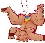  anal anthro blush butt clothing duo ear_piercing ear_ring erection genitals hi_res jockstrap lgbt_pride male male/male male_penetrated male_penetrating male_penetrating_male mammal nipples overweight pecs penetration penis piercing pride_color_clothing pride_color_underwear pride_colors rainbow_flag rainbow_pride_flag rainbow_symbol sex six-stripe_rainbow_pride_colors tohfu underwear upside_down ursid 