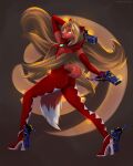  4:5 anthro bayonetta canid canine female fox gun hi_res mammal metonka ranged_weapon solo video_games weapon 