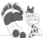  2021 4_toes anthro beagle-bagel bone canid canine canis clothed clothing collar coloring_request doggo domestic_dog feet foot_fetish foot_focus fur hindpaw humanoid_feet male mammal monochrome pawpads paws shirt sitting solo spiked_collar spikes tagme tank_top toes topwear undertale undertale_(series) video_games white_body white_fur 