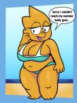  alphys anthro beach belly big_breasts bikini blue_border border breasts buckteeth cankles chubby_anthro chubby_female cleavage clothed clothing curvy_figure deep_navel dialogue english_text eyewear female front_view glasses hi_res huge_breasts lizard love_handles navel non-mammal_breasts open_mouth open_smile outside overweight overweight_anthro overweight_female reptile scales scalie scratching_head seaside short_stack skimpy slightly_chubby smile solo someth1ngoranother speech_bubble standing swimwear teeth text thick_thighs undertale undertale_(series) video_games voluptuous water wide_hips yellow_body yellow_scales 