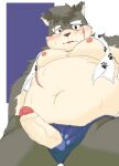  absurd_res anthro asian_clothing belly blush canid canine canis clothing clothing_aside domestic_dog east_asian_clothing erection fundoshi fundoshi_aside genitals hi_res japanese_clothing lifewonders male mammal moobs moritaka navel nipples overweight penis saheul_s solo tokyo_afterschool_summoners towel underwear underwear_aside video_games 