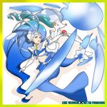  1girl crossover cure_mermaid go!_princess_precure kaidou_minami magical_girl poke_ball poke_ball_(basic) pokemon pokemon_(creature) precure primarina 