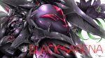  black_flower black_selena character_name commission denjyou23 flower from_side highres kidou_senkan_nadesico kidou_senkan_nadesico_-_prince_of_darkness looking_ahead mecha no_humans red_eyes science_fiction skeb_commission white_background 