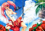  absurdres beach blush breasts chemise cum day erection flower futanari hair_ornament hairclip highres huge_penis lactation large_breasts long_hair milk misakura_nankotsu octopus open_mouth penis pink_hair projectile_cum tears tentacles twintails uncensored 