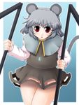  akatuki_(yamina) animal_ears grey_hair jewelry mouse_ears mouse_tail nazrin pendant pussy red_eyes solo tail touhou 