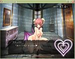  breasts demon_girl kneeling large_breasts non-web_source nude pink_hair solo succubus succubus_quest translated wings 