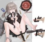  1girl absurdres acog after_sex bag black_necktie bottomless bound bound_wrists breasts brown_jacket bullet cervix commentary condom cross-section cum dated eyebrows_visible_through_hair girls&#039;_frontline grey_hair headphones highres jacket light_purple_eyes low_ponytail lying m200_(girls&#039;_frontline) miniskirt multiple_penises necktie nipples object_insertion on_back panties panties_around_one_leg penis pussy pussy_juice pussy_juice_puddle sawkm scope shirt signature skirt small_breasts sniper_scope solo tearing_up tears underwear used_condom vaginal vaginal_object_insertion white_shirt zoom_layer 