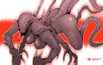  2021 alien all_fours breasts evolve_(copyright) eyeless female gk733 grey_body hi_res monster nipples not_furry nude sharp_teeth solo teeth wraith_(evolve) 