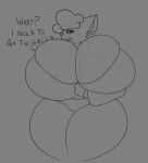  anthro big_breasts black_and_white bodily_fluids breasts clothing crossgender dialogue eyewear felid feline female glasses hi_res huge_breasts hyper hyper_breasts mammal monochrome radio_(thenameisradio) solo sweat thenameisradio 