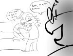  ambiguous_gender anthro blush bodily_fluids bovid caprine deltarune eyewear female glasses goat group head_in_mouth human kris_(deltarune) mammal monochrome poogyl reptile scalie shocked sketch susie_(deltarune) sweat toriel undertale_(series) video_games 