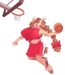  anthro ball basketball basketball_(ball) basketball_hoop basketball_uniform big_breasts breasts capreoline cervid clothing female hi_res huge_breasts inkuusan mammal olive_(rawk_manx) reindeer solo sportswear uniform 