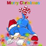  anal anal_orgasm ass_up blue_body blue_fur blue_hair blush bodily_fluids butt candy candy_cane christmas christmas_clothing christmas_lights clothing dessert drooling eulipotyphlan eye_roll fist food fur gaping green_eyes hair hedgehog holidays male male/male mammal pinup pose saliva sega shaking solo sonic_the_hedgehog sonic_the_hedgehog_(series) spanky15 tongue tongue_out 