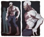  2017 bulge clothed clothing felixfellow humanoid judah male monster muscular pecs sharp_teeth solo teeth topless 