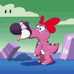  animated birdo bow diamond_(disambiguation) green_sky mario_bros nintendo pink_body ring_(jewelry) spiral_eyes tongue tongue_out transformation trevor-fox twinning video_games vore yoshi 