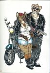  absurd_res angry anthro bike_(disambiguation) biker canid canine canis chubby_female clothing criminal cuban domestic_dog duo ear_piercing facial_piercing female gangsta gangster gold_(metal) gold_jewelry gun hi_res highway hyaenid hybrid hyenafur jacket jewelry karmen_hyena leather leather_clothing leather_jacket leather_topwear male male/female mammal mexican mexico motorcycle muscular nose_piercing piercing ranged_weapon slightly_chubby terminator texas tongue tongue_piercing topwear vehicle wasylthefox weapon 
