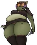  2021 angry anthro argonian armor belly bethesda_softworks big_breasts blush bottomwear breasts cleavage clothed clothing dagger deeja embarrassed eyelashes female green_body green_scales hi_res holding_object holding_weapon horn looking_at_viewer low-angle_view melee_weapon midriff miniskirt navel ncs non-mammal_breasts overweight overweight_anthro overweight_female panties pauldron portrait scales scalie sharp_teeth skirt skyrim solo standing teeth the_elder_scrolls thick_thighs three-quarter_portrait underwear upskirt video_games weapon wide_eyed yellow_eyes 