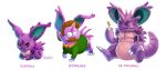  eyes_closed eyewear facial_hair glasses group horn mustache ned_flanders nidoking nidoran nidoran♂ nidorino nintendo pok&eacute;mon pok&eacute;mon_(species) purple_body red_eyes the_simpsons trio tsaoshin video_games 