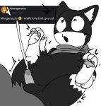  abdominal_bulge anal anal_penetration anthro atlus balls black_body black_fur bodily_fluids countershade_legs countershading cum cum_while_penetrated cumshot domestic_cat ejaculation erection felid feline felis from_front_position fucked_silly fur genital_fluids genitals hands-free looking_pleasured looking_up male male/male mammal mating_press megami_tensei megami_tensei_persona morgana_(persona) multicolored_body multicolored_fur orgasm orgasm_face pawpads paws pb-art penetration penis sex simple_background small_penis solo spread_legs spreading two_tone_body two_tone_fur video_games white_background 