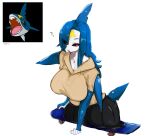  ? absurd_res animal_humanoid big_breasts black_bottomwear black_clothing black_sclera black_skirt blue_hair bottomless bottomwear breasts clothed clothing cripple digital_media_(artwork) disability female fin fish fish_humanoid hair hi_res hooves huge_breasts humanoid legless mammal mammal_humanoid marine marine_humanoid menyang nintendo open_mouth pok&eacute;mon pok&eacute;mon_(species) red_eyes shark shark_humanoid sharp_teeth sharpedo simple_background skateboard skirt solo star teeth video_games white_background white_body white_skin yellow_hooves 