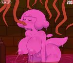  adventure_time animal_humanoid big_breasts breasts cartoon_network crossgender dragon dragon_humanoid female hi_res huge_breasts humanoid mtf_crossgender nipples nude partially_submerged pink_body solo somescrub 