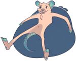  anthro blue_tail fur hi_res male mammal murid murine nude rat ravan rodent simple_background sitting smile solo 