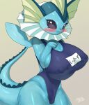  absurd_res anthro big_breasts blush breasts clothing eeveelution female hi_res mammal nintendo pok&eacute;mon pok&eacute;mon_(species) shaolin_bones smile solo swimwear vaporeon video_games 