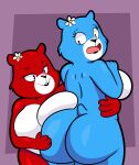  2021 4k absurd_res anthro big_breasts big_butt blue_body blue_eyes blue_fur breast_squish breasts butt butt_grab butt_squish charmin charmin_bear charmin_ultra_soft_mom charmin_ultra_strong_mom curvy_figure digital_media_(artwork) duo eyelashes featureless_breasts female female/female fingers flower flower_on_head frottage fur hand_on_butt hi_res hourglass_figure huge_breasts huge_butt looking_back mammal mature_anthro mature_female multicolored_body multicolored_fur nude plant rear_view red_body red_fur sex simple_background smile someth1ngoranother squish thick_thighs tongue two_tone_body two_tone_fur ursid voluptuous white_body white_fur wide_hips 