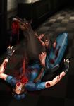  artist_request bad_end beret blood bone bones breasts dog eating fangs fingerless_gloves gloves guro hat jill_valentine open_mouth resident_evil uniform 