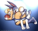  1boy 1girl animal_ears anus ass barefoot basketball blush breasts bugs_bunny bunny bunny_ears couple dr_comet feet fingering furry lola_bunny looney_tunes love pawpads paws pussy pussy_juice soles tail toes tongue 