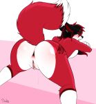  anthro anus big_butt breasts butt canid canine conditional_dnp drako1997 female fur genitals hi_res mammal pussy raised_tail red_body red_fur solo 