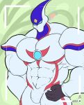  anthro big_muscles bulge hi_res humanoid kalt-jn male mouthless muscular neos pecs solo superhero yugioh 
