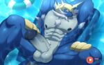  abs anthro anthrofied balls bna_v5 chest_tuft crotch_tuft erection genitals hands_behind_head hi_res looking_down lying male muscular muscular_anthro muscular_male nintendo nipples nude on_back penis pok&eacute;mon pok&eacute;mon_(species) pok&eacute;morph samurott solo spread_legs spreading tuft vein veiny_penis video_games 