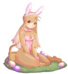  absurd_res anthro basket bow_tie brown_body brown_fur clothed clothing container crossdressing domestic_cat easter easter_bunny easter_egg fake_ears fake_rabbit_ears felid feline felis fur hi_res holidays hybrid klonoa klonoa_(series) kneeling lagomorph leotard leporid looking_at_viewer male mammal rabbit scut_tail short_tail solo vaini video_games 