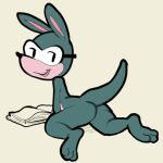  2019 anthro book butt cartoon_network eyewear eyewear_only female full-length_portrait glasses glasses_only grey_body itsunknownanon kangaroo looking_back macropod mammal marsupial nude ok_k.o.!_let&#039;s_be_heroes portrait rear_view rippy_roo solo 