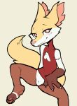  2019 anthro bedroom_eyes blush braixen canid clothed clothing clothing_aside clothing_pull female genitals itsunknownanon looking_at_viewer mammal narrowed_eyes nintendo partially_clothed pok&eacute;mon pok&eacute;mon_(species) presenting presenting_pussy pussy seductive sitting smile solo spread_legs spreading video_games 