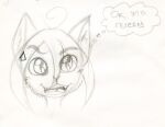  ahoge angry ase-maaku cat_mouth domestic_cat felid feline felis female hair hi_res invalid_tag mammal open_mouth selina selinatc sketch surprise traditional_media_(artwork) 