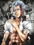  bleach bleeding blood blue_eyes blue_hair grimmjow_jeagerjaques injured male pain short_hair solo tag_me 