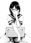  flat_(joppin_karu!) megane monochrome seifuku tagme 