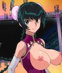  animated animated_gif breasts china_dress chinese_clothes dress green_hair gundam gundam_00 large_breasts solo_focus third-party_edit wang_liu_mei 
