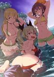  3girls ;) absurdres anchovy_(girls_und_panzer) armpits arms_behind_head ass ass_visible_through_thighs bangs barefoot bikini bikini_bottom bikini_pull bikini_shorts bikini_skirt bikini_top black_hair black_ribbon blonde_hair blush braid breasts brown_eyes carpaccio_(girls_und_panzer) closed_mouth clothes_pull cover cover_page covering covering_breasts day doujin_cover drill_hair dutch_angle eyebrows_visible_through_hair from_behind girls_und_panzer green_bikini green_eyes green_hair grin groin hair_ribbon hand_on_head highres inflatable_torpedo inflatable_toy inu_(aerodog) large_breasts leaning_forward long_hair looking_at_viewer looking_back medium_breasts mismatched_bikini mooning multiple_girls navel one_eye_closed open_bikini open_clothes outdoors pepperoni_(girls_und_panzer) red_bikini red_eyes ribbon short_hair shorts side_braid sitting smile source_request standing straddling swimming swimsuit twin_drills twintails untied untied_bikini wading wardrobe_malfunction water wavy_hair wet white_bikini yellow_bikini 