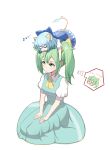  &gt;_&lt; 2girls :d absurdres animal_ears ascot blue_bow blue_dress blue_hair blush blush_stickers bow breasts cat_ears cat_tail chibi chibi_on_head cirno closed_eyes colored_eyelashes commentary_request crystal daiyousei dress drooling esthoric eyelashes green_eyes green_hair hair_between_eyes hair_bow highres ice kemonomimi_mode looking_up medium_breasts minigirl multiple_girls no_wings on_head open_mouth person_on_head puffy_short_sleeves puffy_sleeves seiza shirt short_hair short_sleeves side_ponytail simple_background sitting sleeping smile tail thought_bubble touhou translation_request white_background white_shirt xd yellow_ascot yellow_bow zzz 