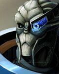  alien armor blue_eyes bodypaint bust_portrait face_paint garrus_vakarian kasia88 male mass_effect portrait solo turian video_games visor 