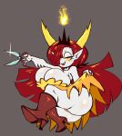  absurd_res big_breasts big_butt breasts butt cleavage clothed clothing clothing_lift disney dress dress_lift female hair hekapoo hi_res horn horned_humanoid humanoid not_furry panties red_hair scissors solo star_vs._the_forces_of_evil thong underwear white_body wolflance 